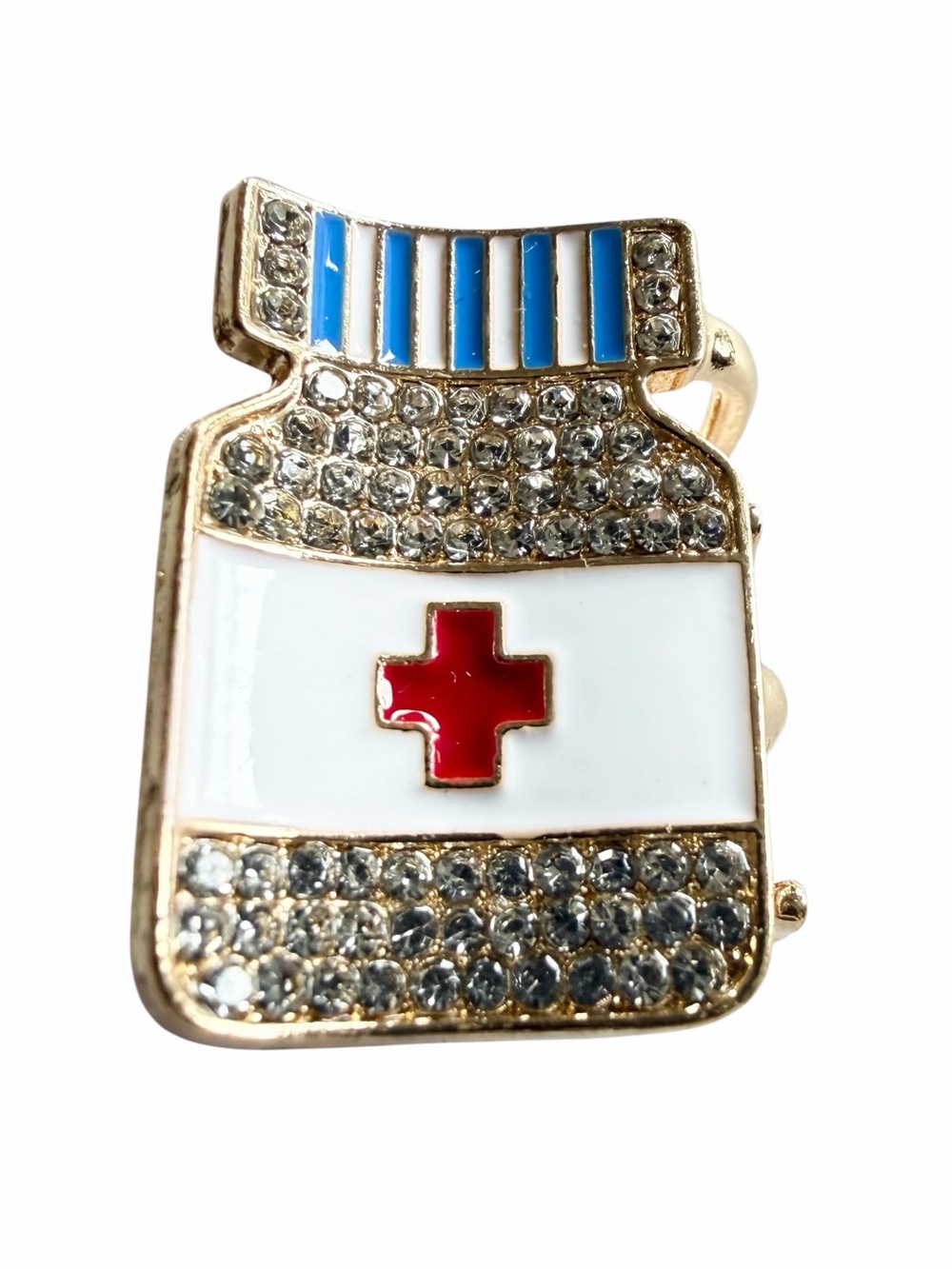 Rhinestone Medical Bottle Mini Metal Hair Clip New